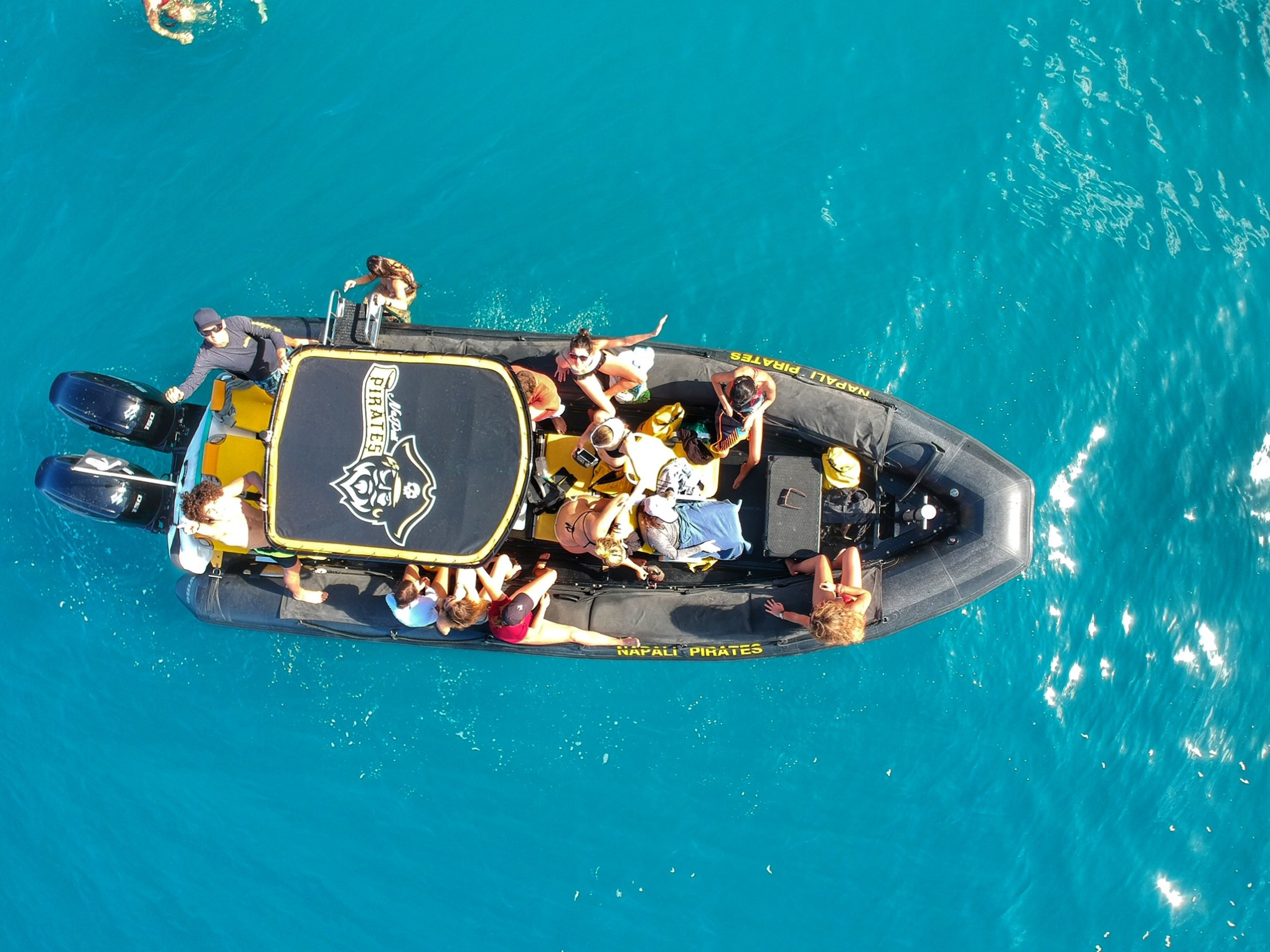 Top view of the raft